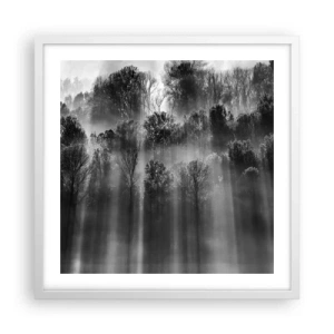 Plakat i hvid ramme - I stråler af lys - 50x50 cm