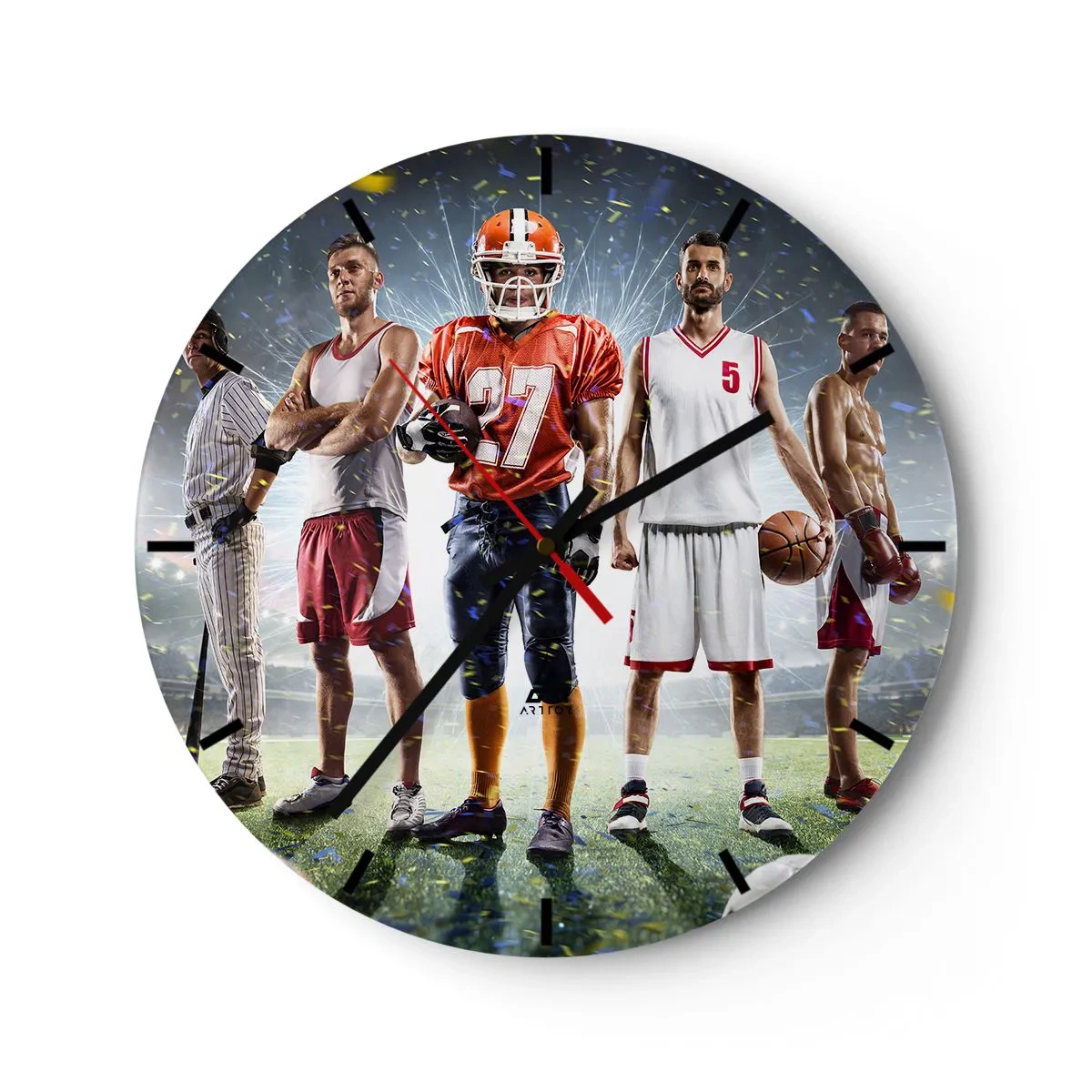 Vægur, Uret - Gladiatorer på spillepladsen - 40x40 cm