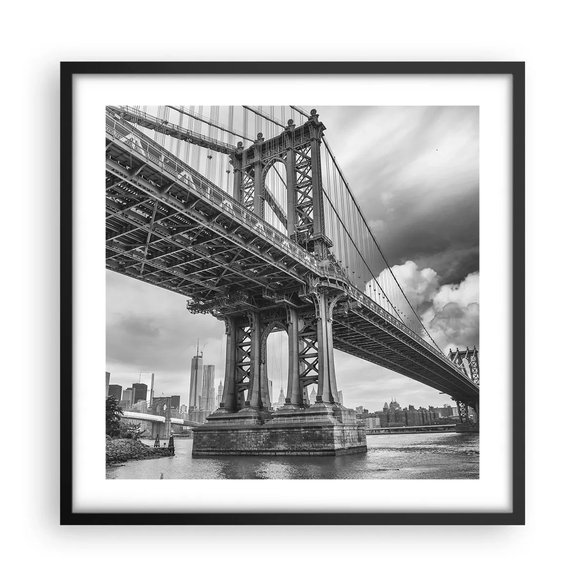 Plakat i sort ramme - Til byens hjerte - 50x50 cm