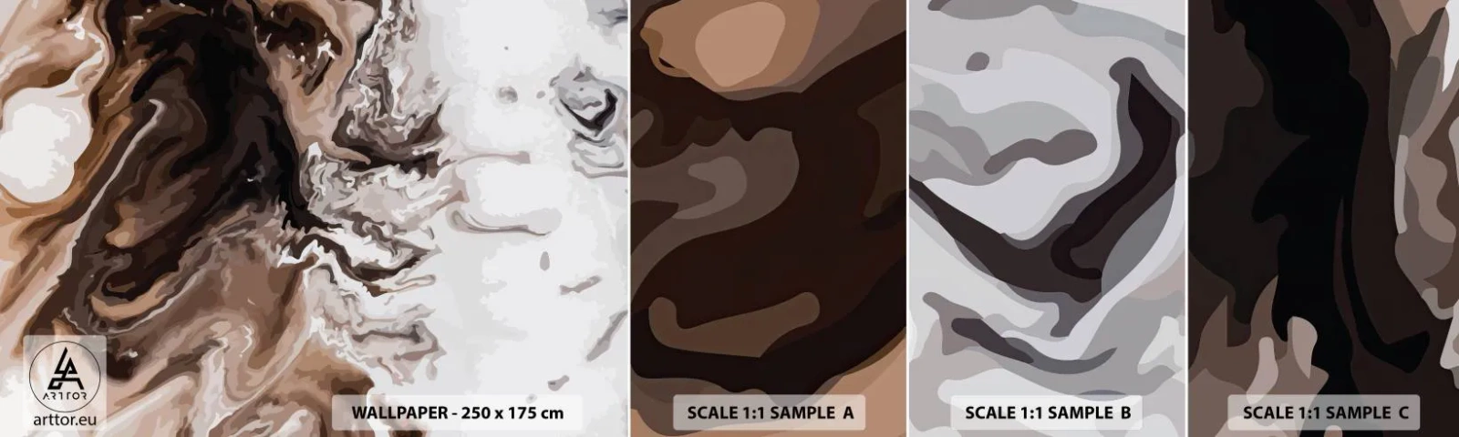 Fototapet Prøve Standard Eco - Farvekontrast - Abstraktion, Stykke, Moderne mønster - 100x30 cm