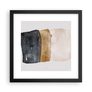 Plakat i sort ramme - Sammensætning af jordfarver - 30x30 cm