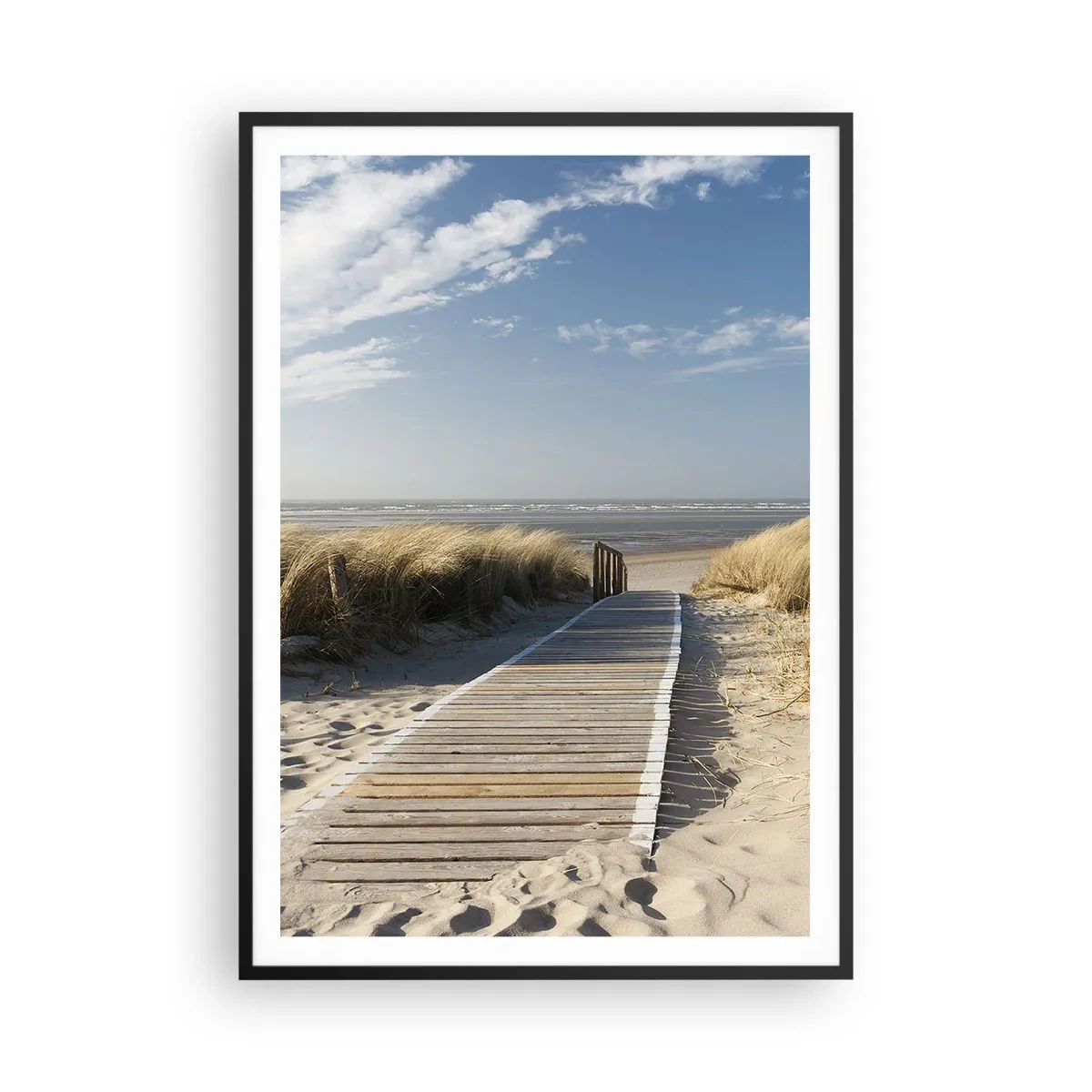 Plakat i sort ramme - Bag klitten, i græssets summen - 70x100 cm