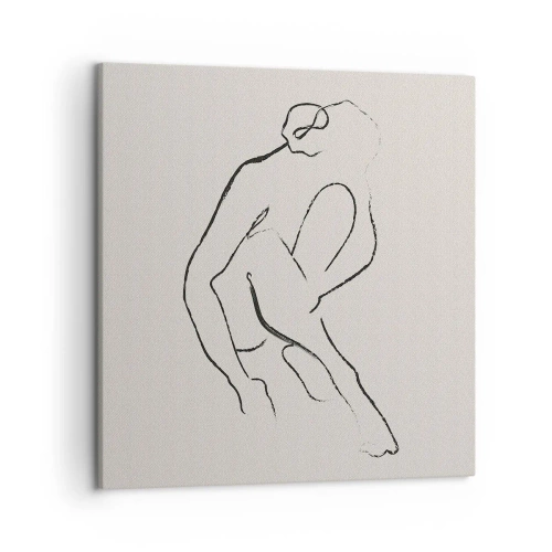 Lærredstryk - Billede på lærred - Intim skitse - 50x50 cm