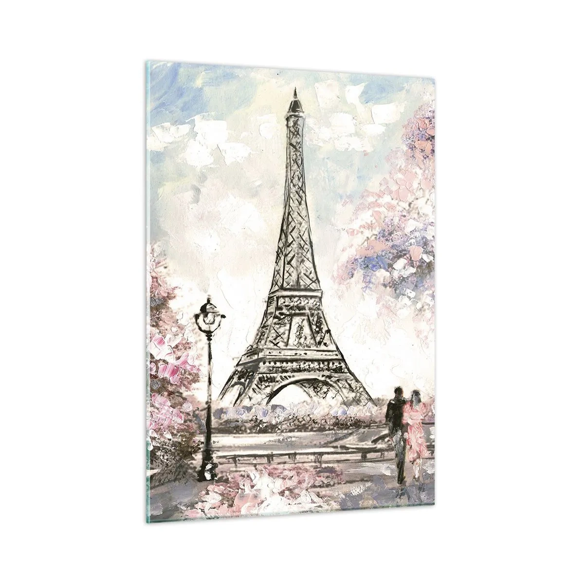 Billede på glas - April gåtur rundt i Paris - 50x70 cm