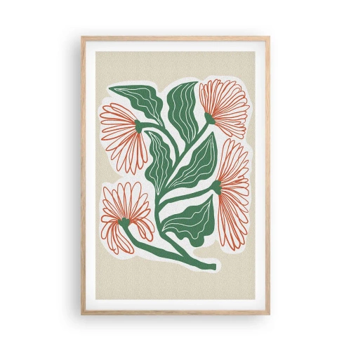 Plakat i ramme af lyst egetræ - Folkeligt og moderne - 61x91 cm