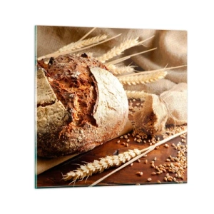 Billede på glas - Appetitlig, velduftende, sprød - 30x30 cm