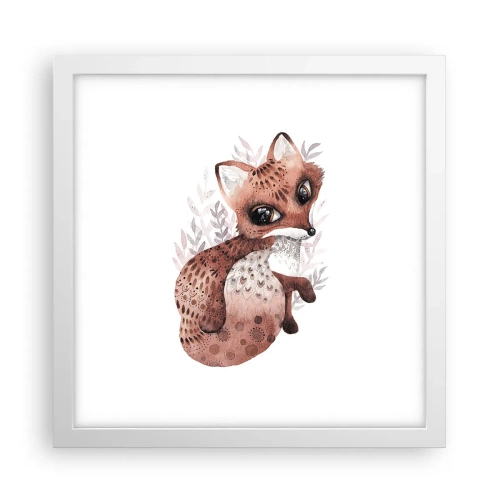 Plakat i hvid ramme - Kun kærlighed - 30x30 cm