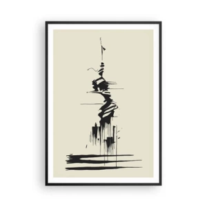 Plakat i sort ramme - Skyndsom abstraktion - 70x100 cm
