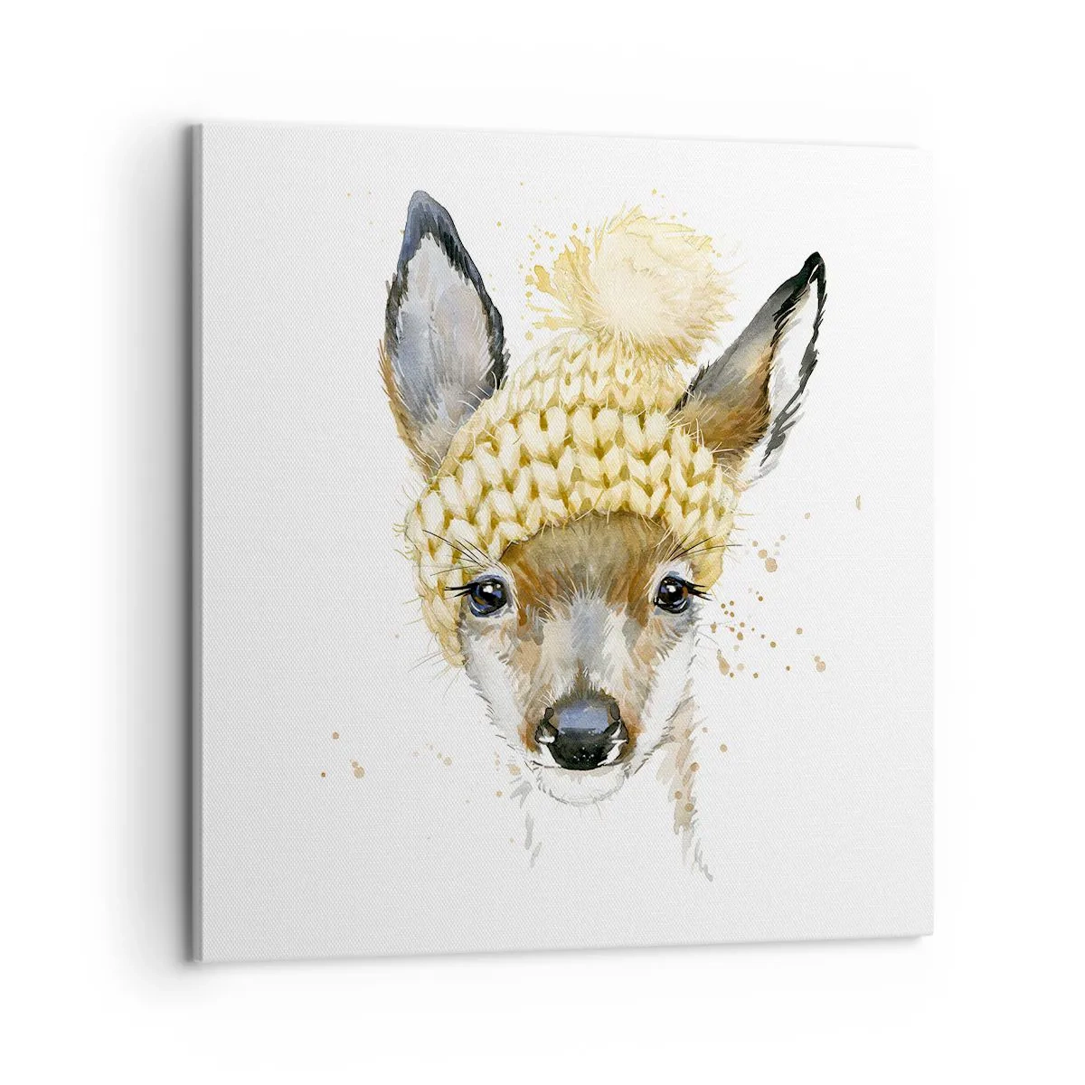 Lærredstryk - Billede på lærred - Til vinter i en sneklædt skov - 60x60 cm