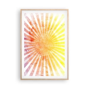 Plakat i ramme af lyst egetræ - Opgange og nedgange - 61x91 cm