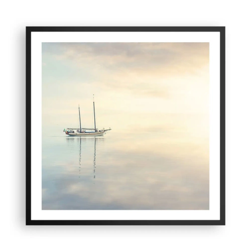 Plakat i sort ramme - I et hav af stilhed - 60x60 cm