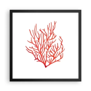 Plakat i sort ramme - Koral-filigran - 40x40 cm