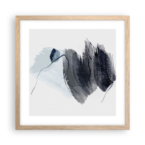 Plakat i ramme af lyst egetræ - Intensitet og bevægelse - 40x40 cm