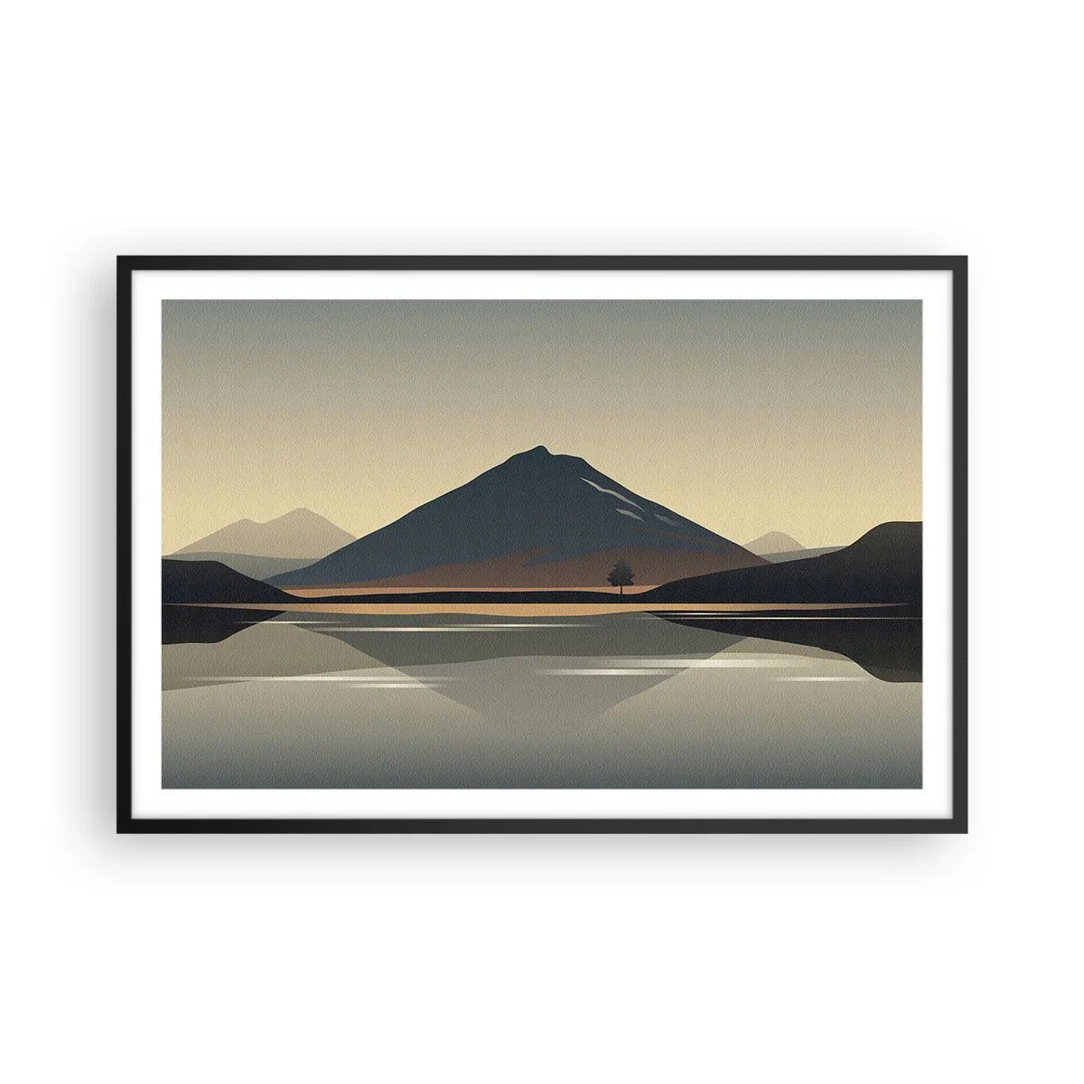 Plakat i sort ramme - Spejlrefleksion - 91x61 cm