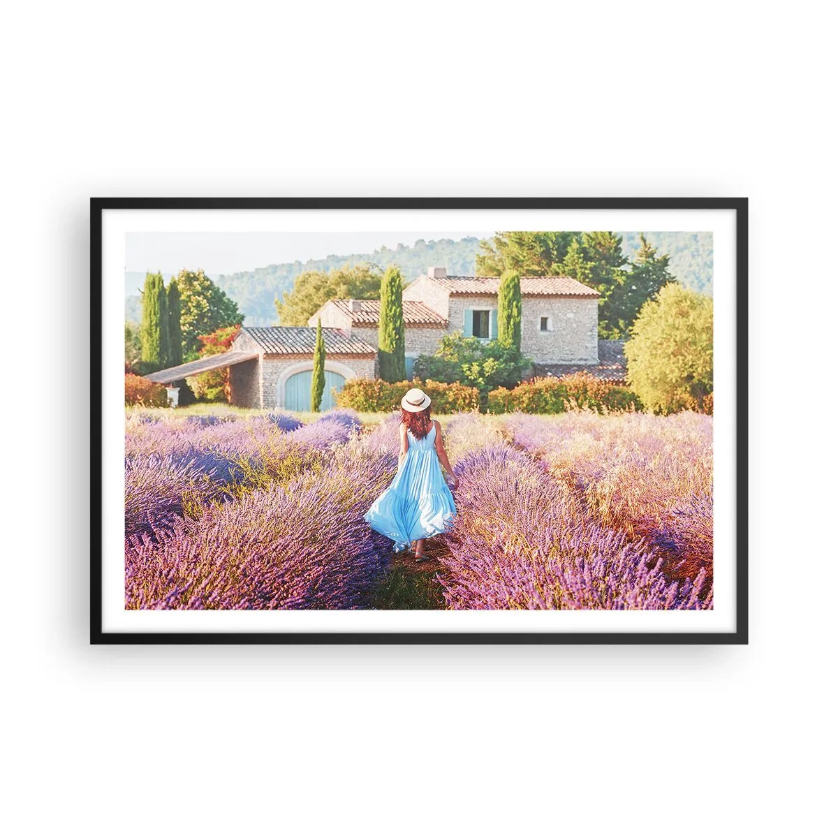 Plakat i sort ramme - Lavendel pige - 91x61 cm