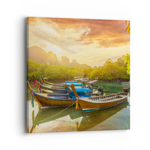 Lærredstryk - Billede på lærred - Før en travl dag - 40x40 cm