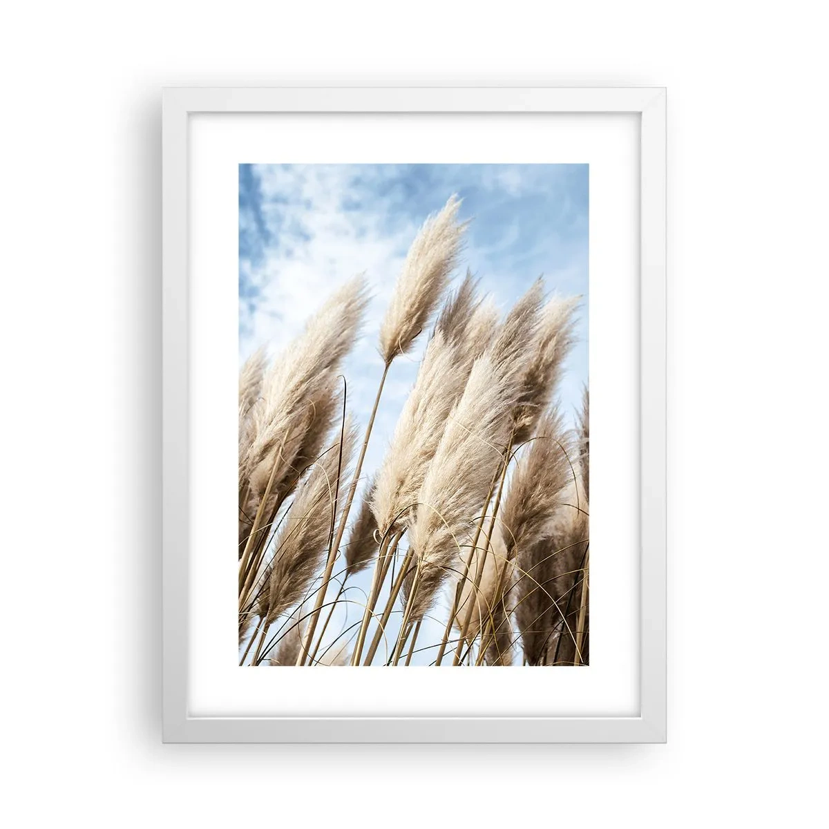 Plakat i hvid ramme - Solrig og blæsende kærtegn - 30x40 cm