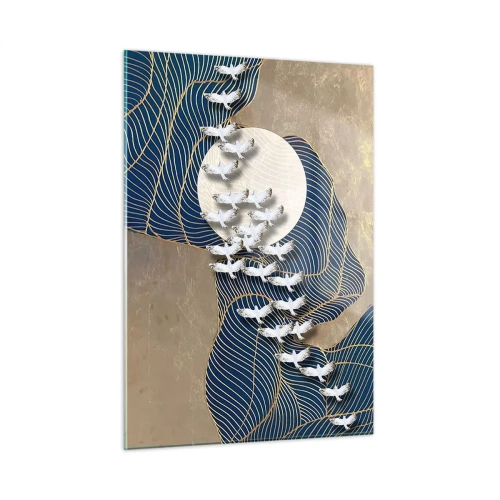 Billede på glas - Frihed, rejselyst, fællesskab - 50x70 cm