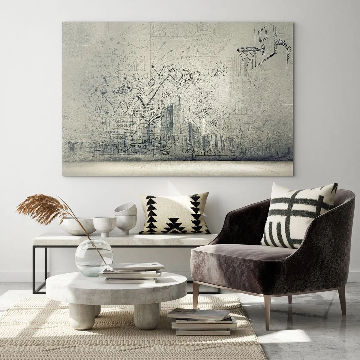 Billede på glas - Mit vidunderlige byliv - 100x70 cm