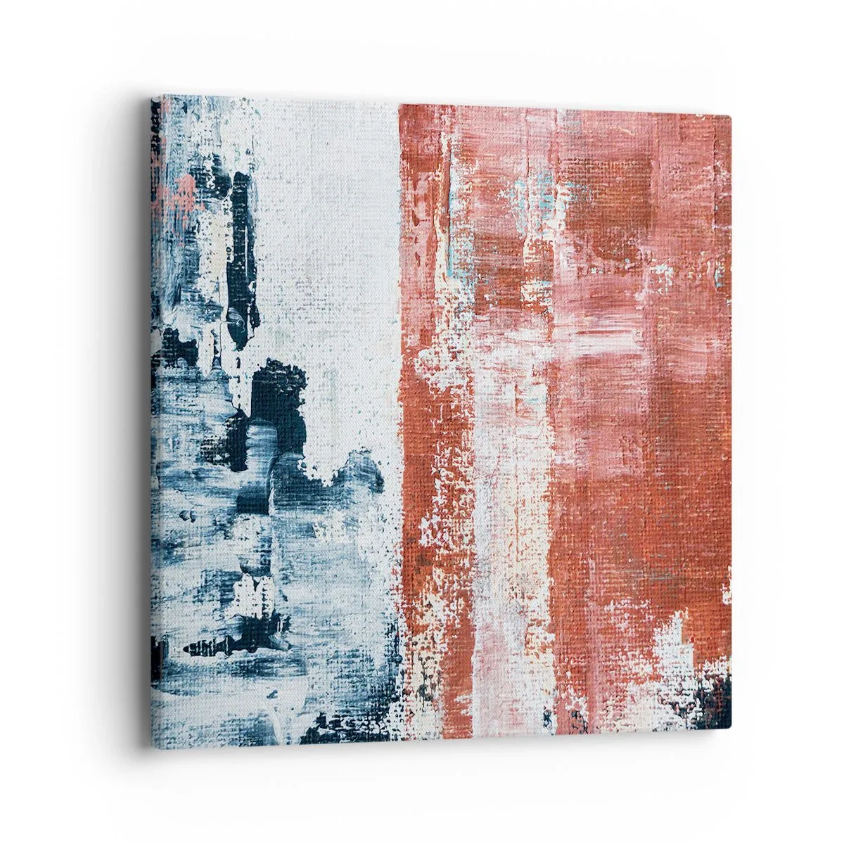 Lærredstryk - Billede på lærred - Abstrakt halvt og halvt - 40x40 cm