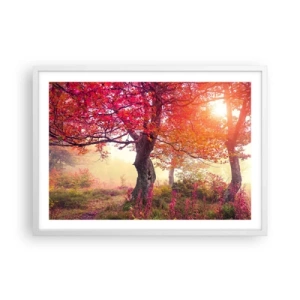 Plakat i hvid ramme - Et væld af blomstring - 70x50 cm