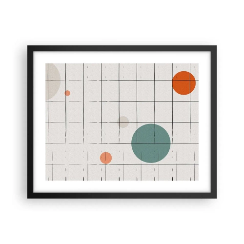 Plakat i sort ramme - Fanget i en fælde. Os eller dem? - 50x40 cm