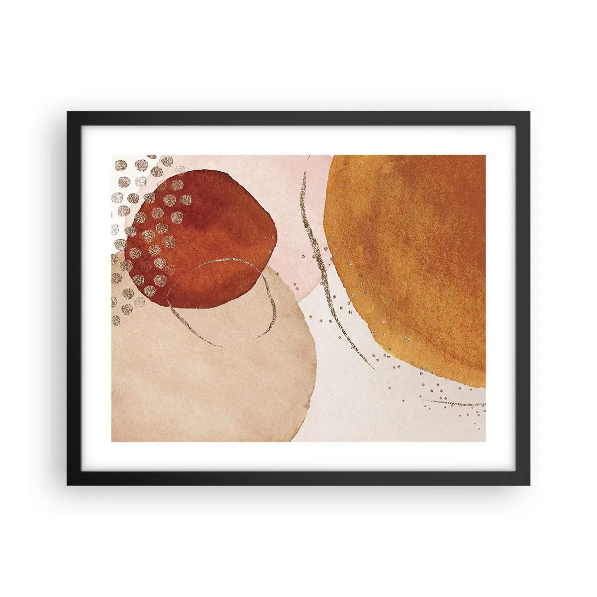 Plakat i sort ramme - Rundhed og bevægelse - 50x40 cm