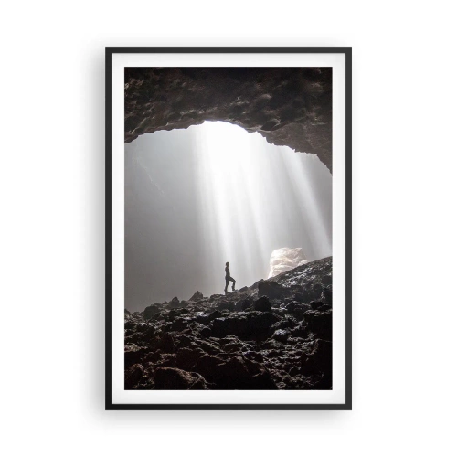 Plakat i sort ramme - Lysende grotte - 61x91 cm