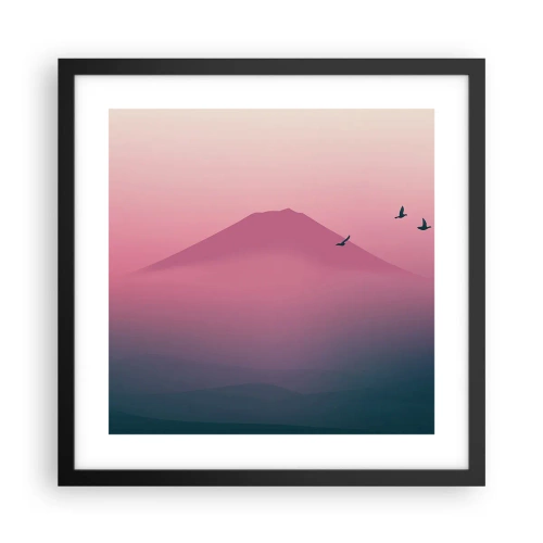 Plakat i sort ramme - Vandrer over skyerne - 40x40 cm