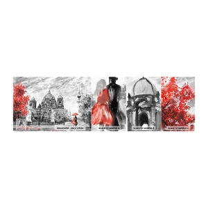 Fototapet Prøve Standard Eco - Møde i Berlin - By, Maleri, Arkitektur - 100x30 cm