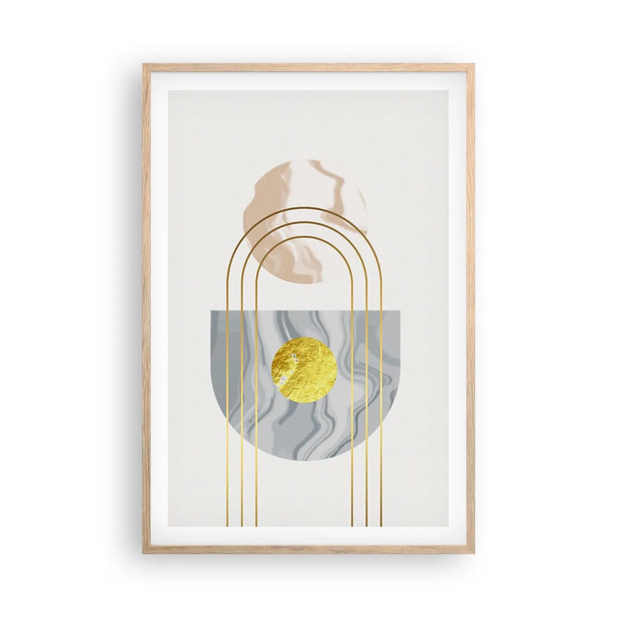 Plakat i ramme af lyst egetræ - Lysstyrke og udstråling - 61x91 cm