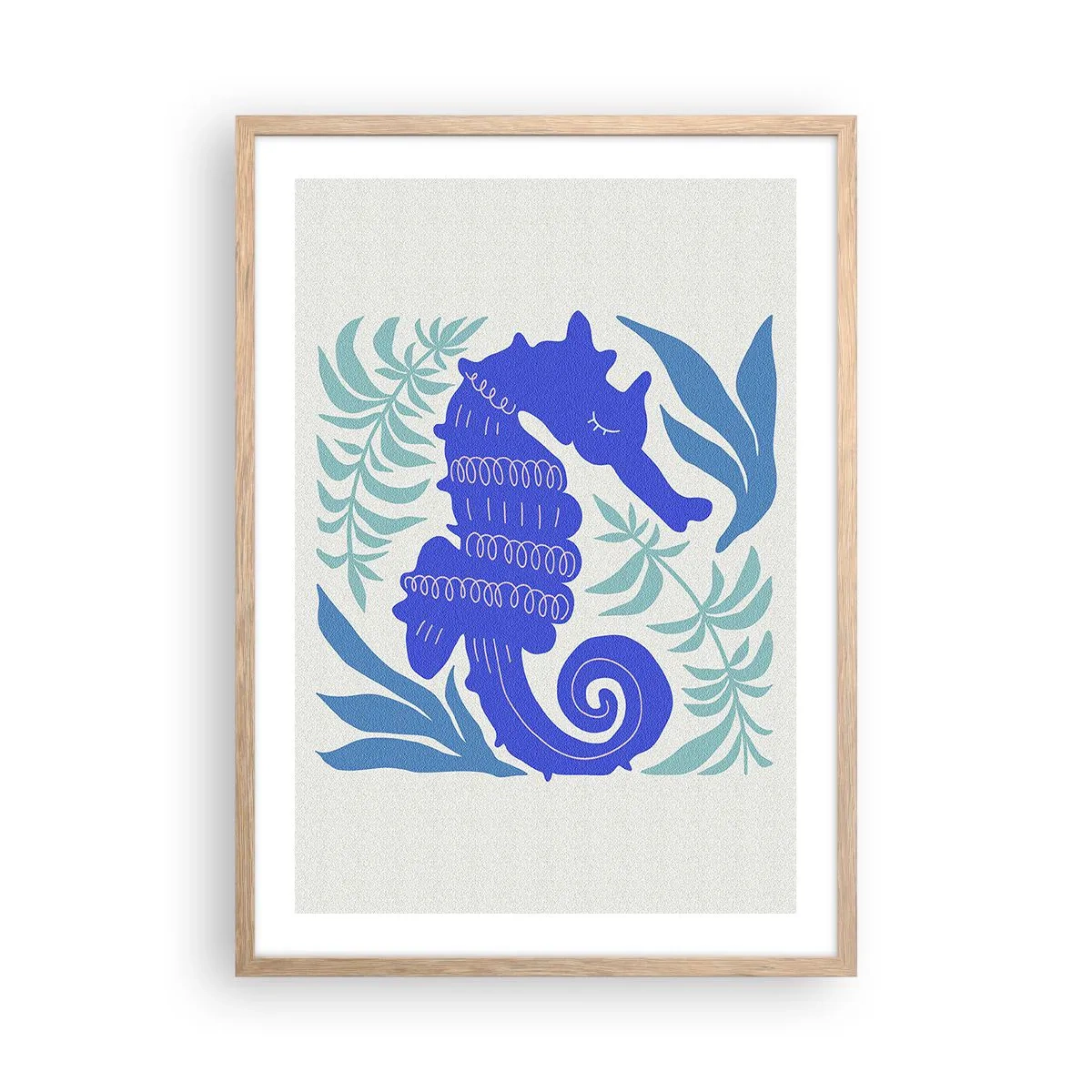 Plakat i ramme af lyst egetræ - På en eng under vandet - 50x70 cm