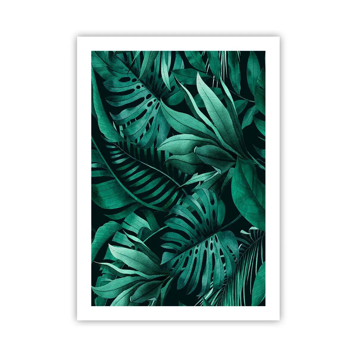 Plakat - Dyb tropisk grøn - 50x70 cm