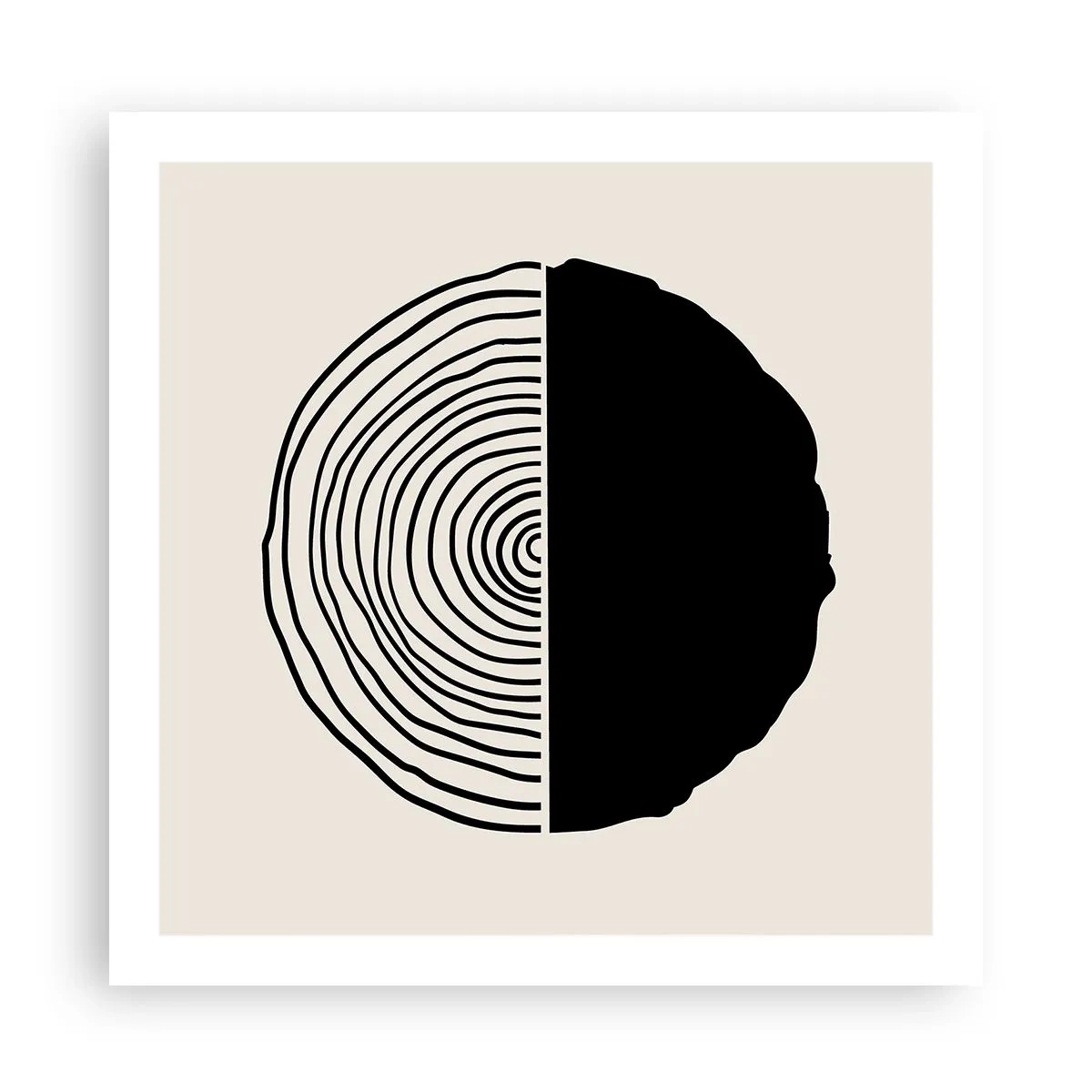 Plakat - Halvt og halvt - 60x60 cm