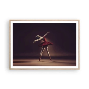 Plakat i ramme af lyst egetræ - Prima ballerina - 100x70 cm