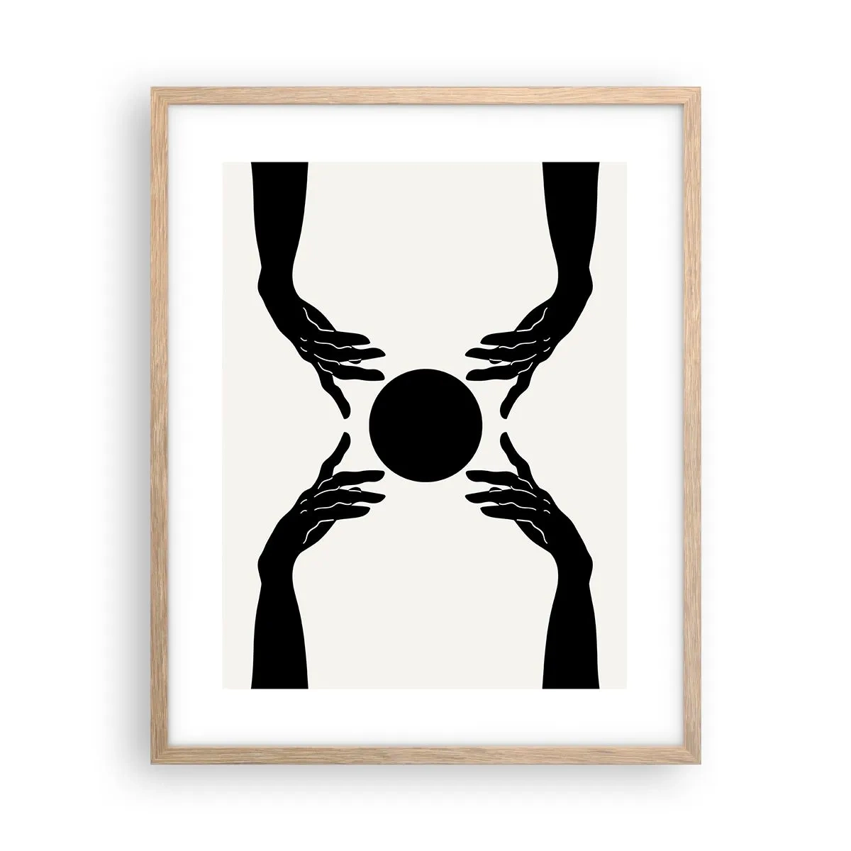 Plakat i ramme af lyst egetræ - Et hemmeligt tegn - 40x50 cm