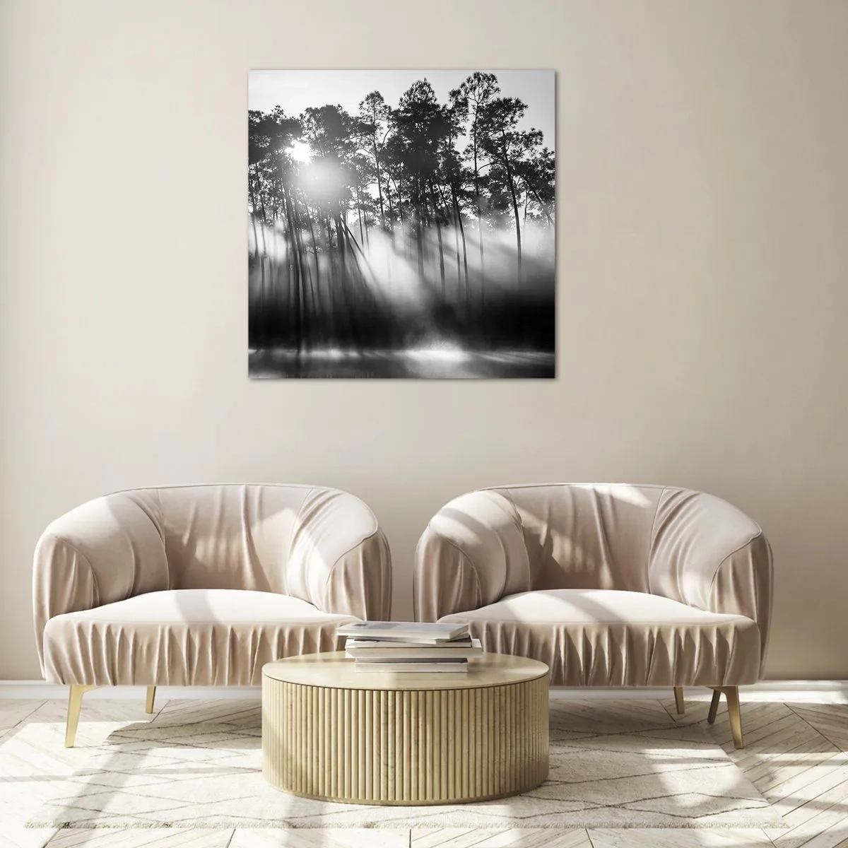 Billede på glas - Ustoppelig sol - 70x70 cm