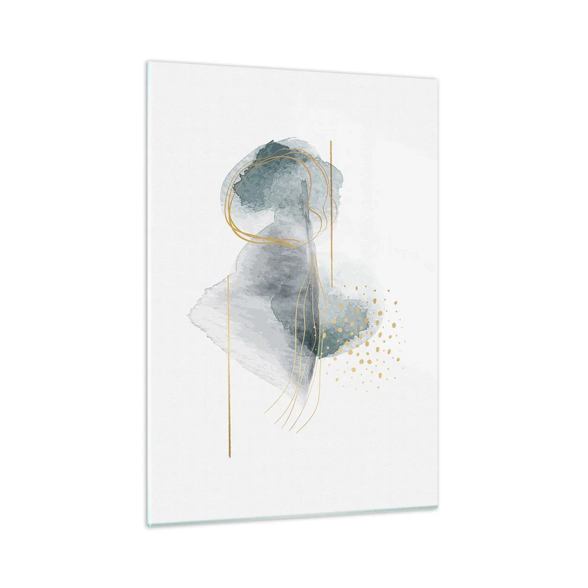 Billede på glas - Om forholdet mellem grå og guld - 50x70 cm