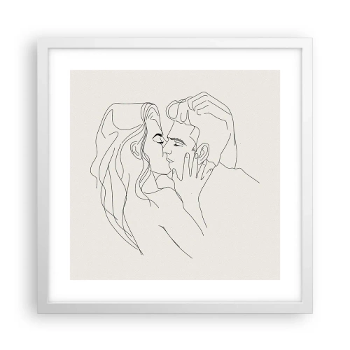 Plakat i hvid ramme - Forviklet i følelser - 40x40 cm