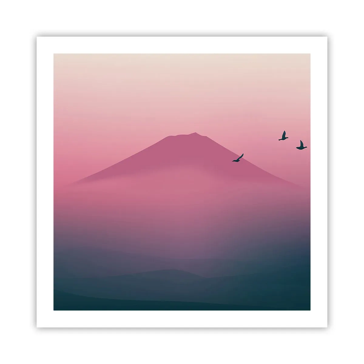 Plakat - Vandrer over skyerne - 60x60 cm