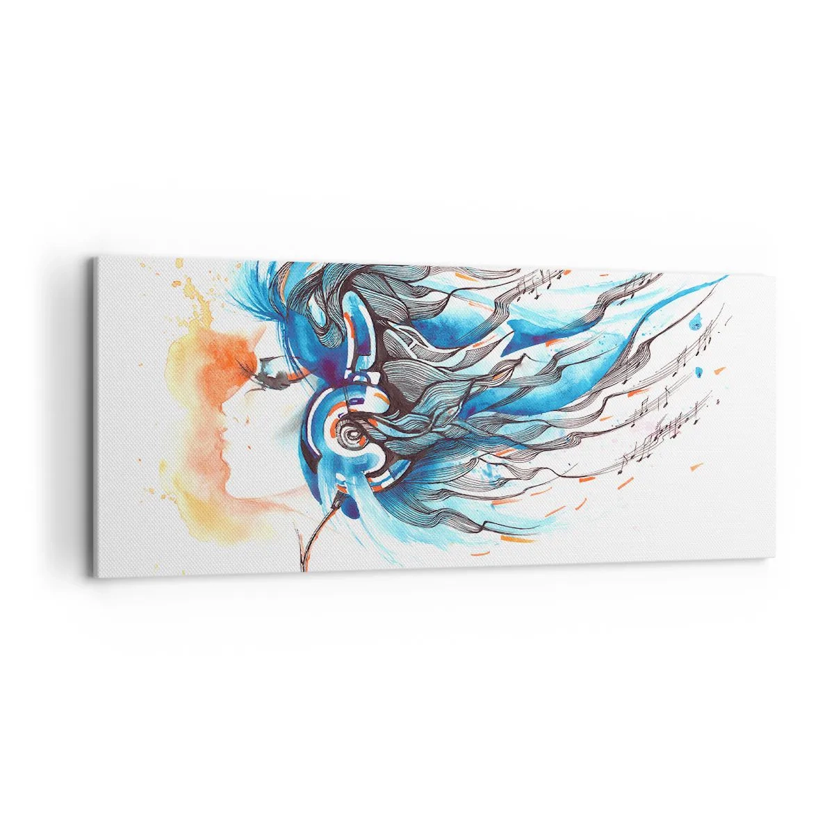 Lærredstryk - Billede på lærred - Lad musikken spille - 120x50 cm