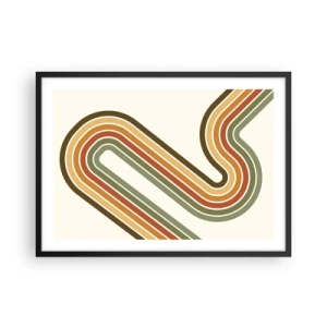 Plakat i sort ramme - Zigzag til destinationen - 70x50 cm