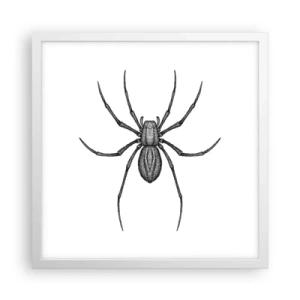 Plakat i hvid ramme - Foruroligende præcision - 40x40 cm