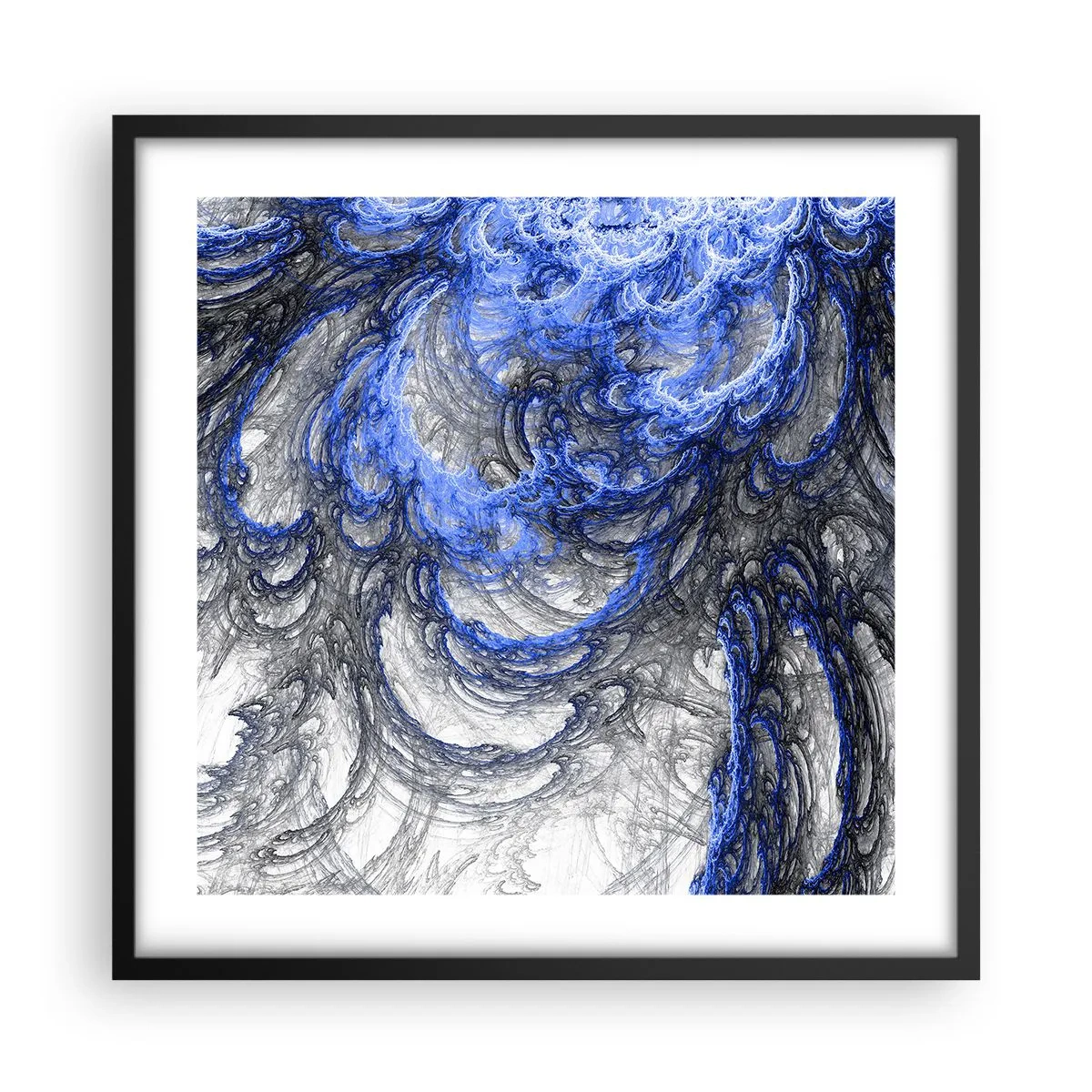 Plakat i sort ramme - En bølges fødsel - 50x50 cm