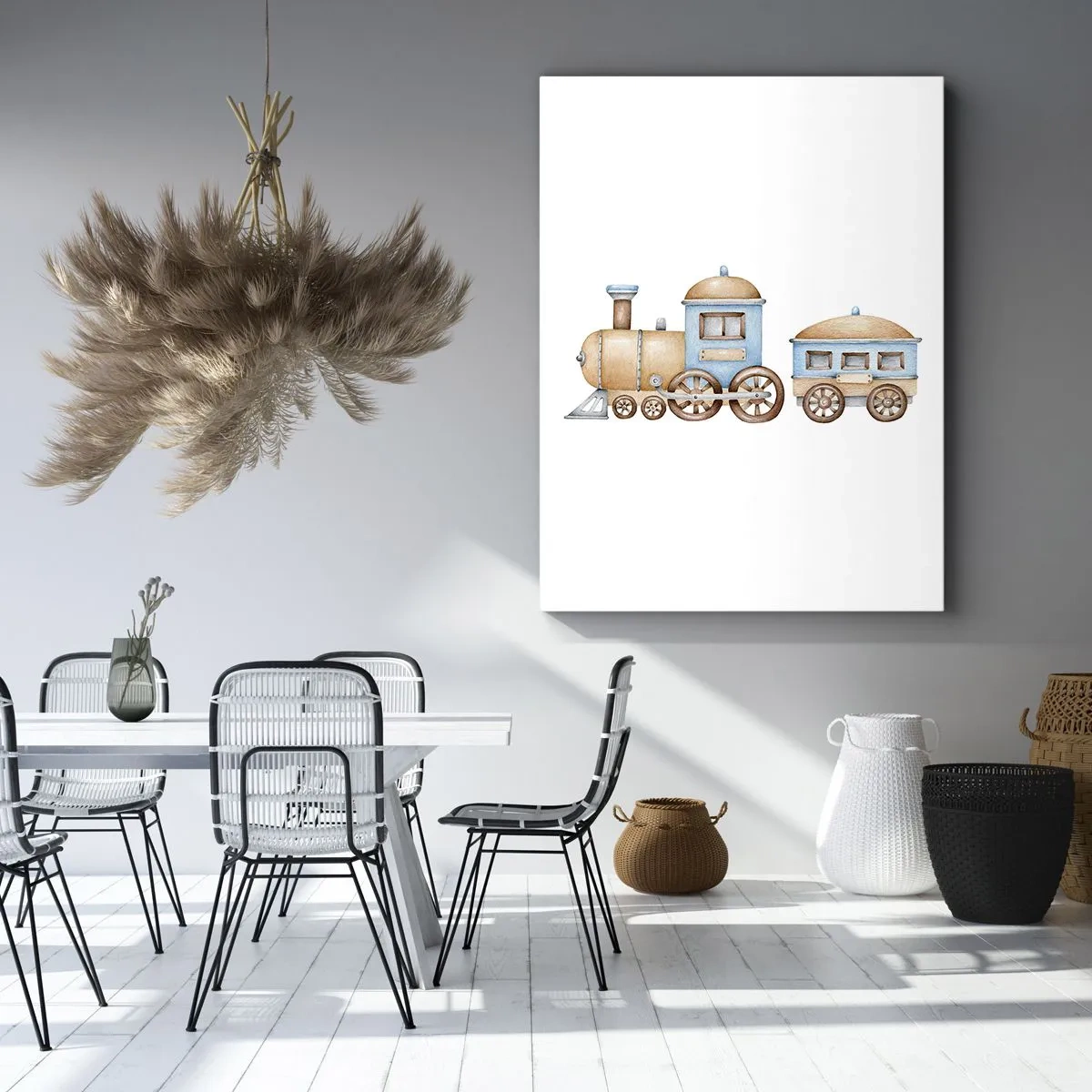 Lærredstryk - Billede på lærred - Stående på stationen... - 50x70 cm