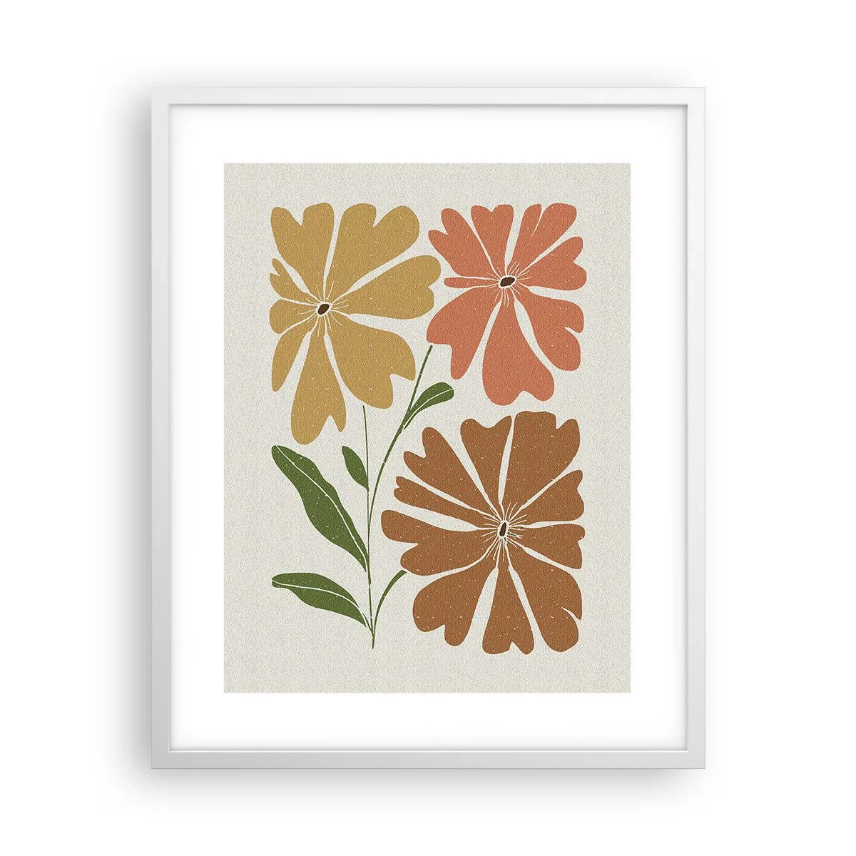 Plakat i hvid ramme - Natur og geometri - 40x50 cm