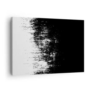 Lærredstryk - Billede på lærred - Minimalistisk abstraktion i sort-hvid - 70x50cm - Og vinderen er... - Moderne vægdekoration til stue og soveværelse ARTTOR