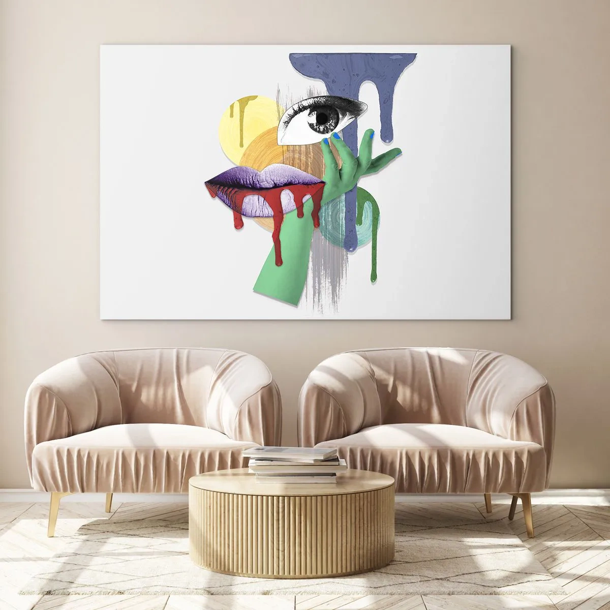 Billede på glas - Dekonstrueret portræt - 120x80 cm