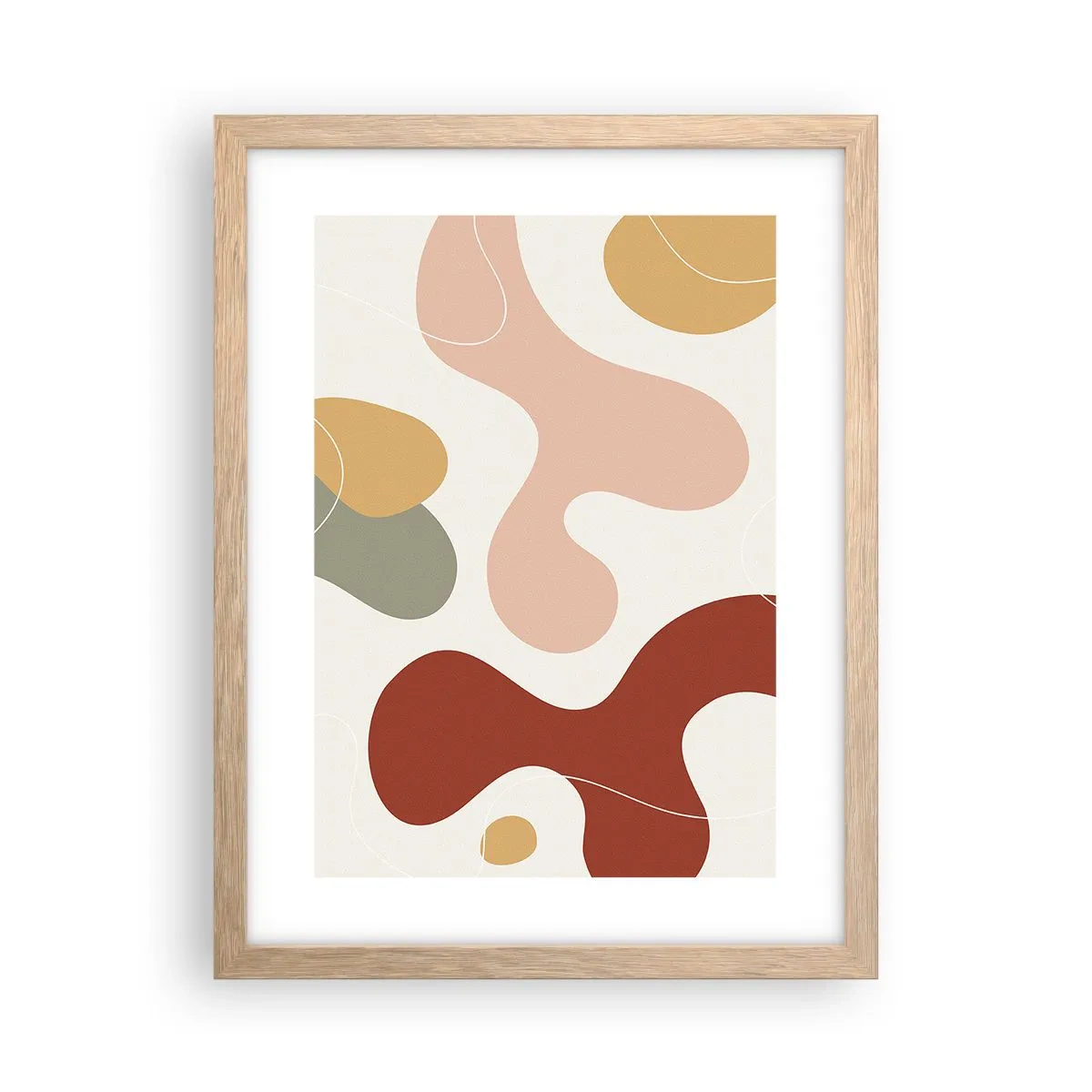 Plakat i ramme af lyst egetræ - Es eller flores? - 30x40 cm