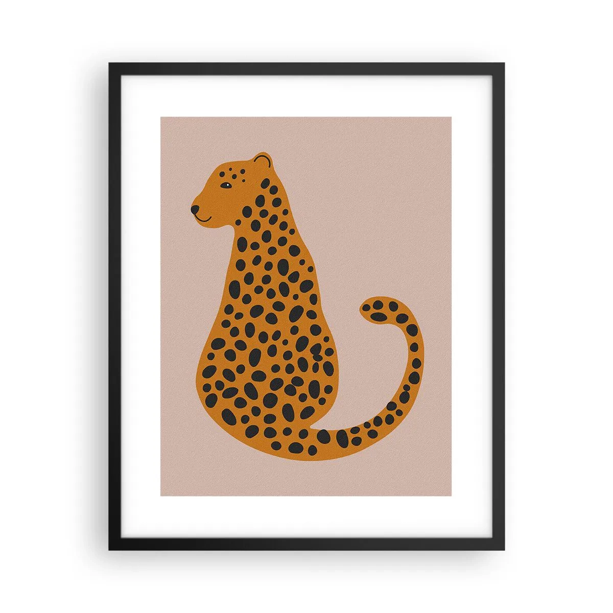 Plakat i sort ramme - Leopardprint er et moderigtigt mønster - 40x50 cm